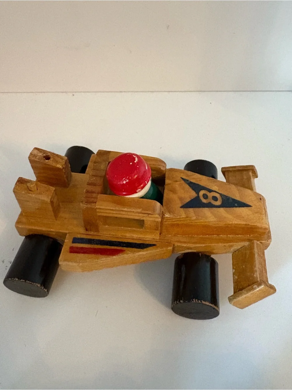 Vintage Handmade Wooden Toy Car Vehicle Set 7 Pieces Mid-Century